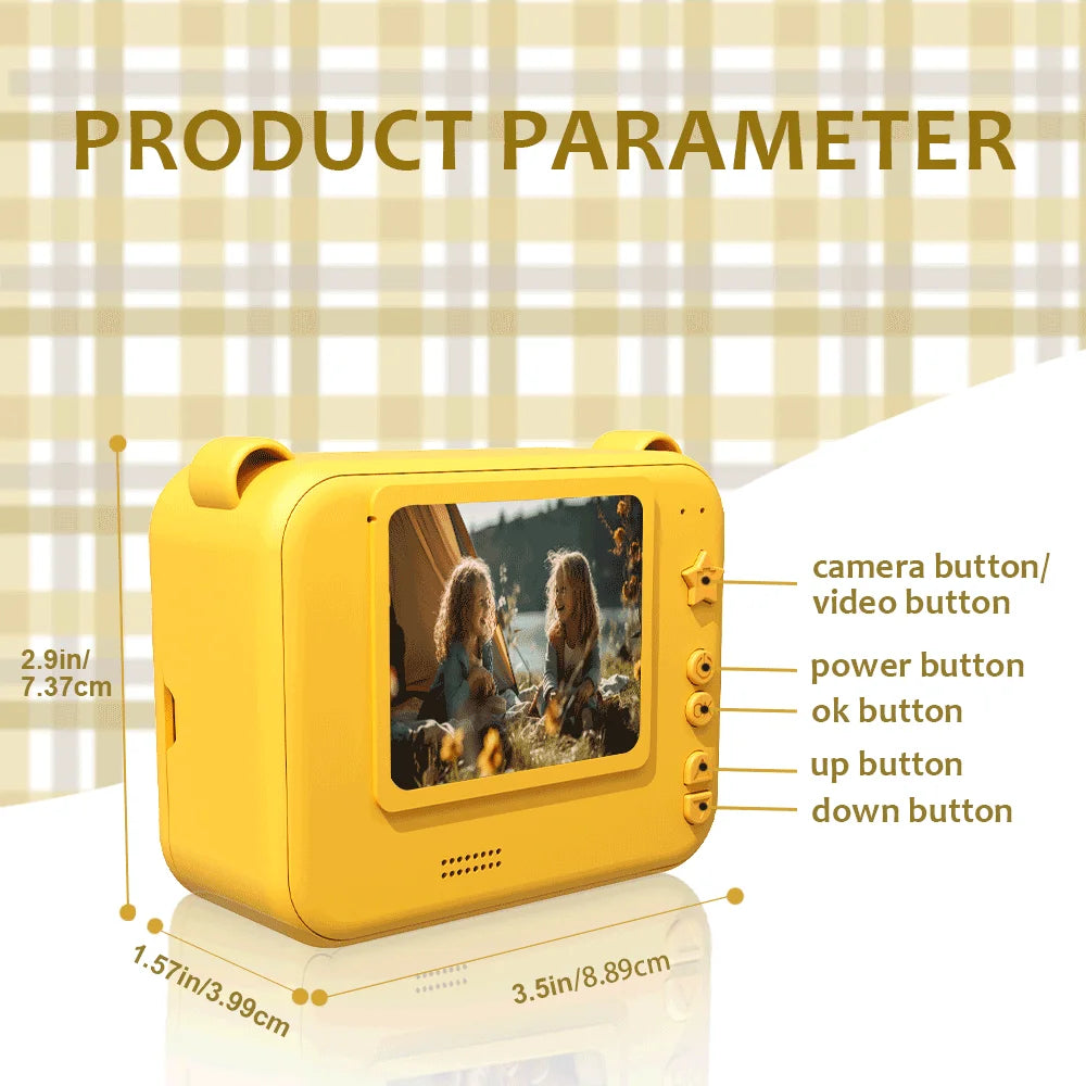Aparat foto digital pentru copii, imprimare instantanee, înregistrare video, mini imprimantă termică, educațional, cadou de ziua de naștere