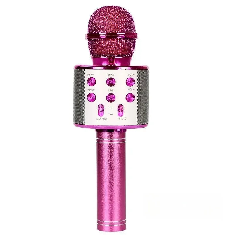 Microfon karaoke Bluetooth wireless pentru copii, microfon karaoke portabil 5 în 1, difuzor player, înregistrator cu radio FM