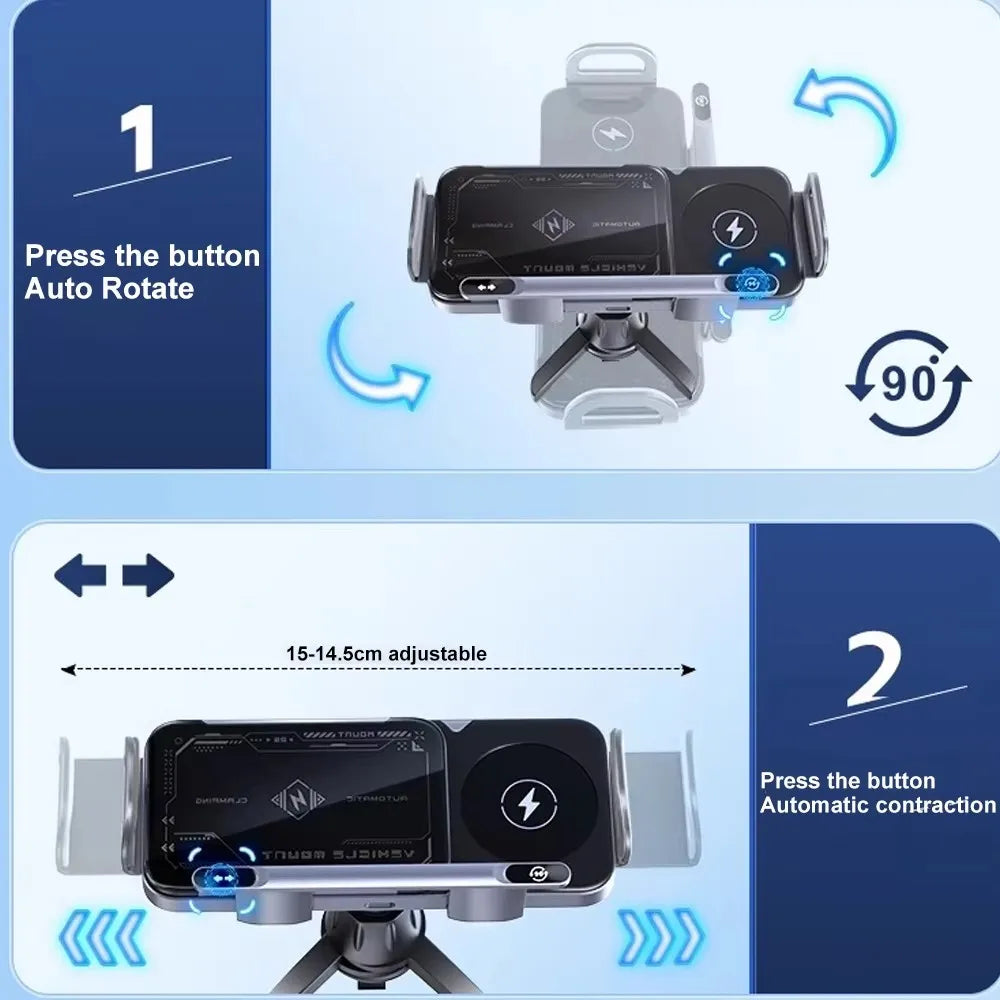 Încărcător wireless auto, suport pliabil pentru ecran, încărcare rapidă , suport pentru telefon