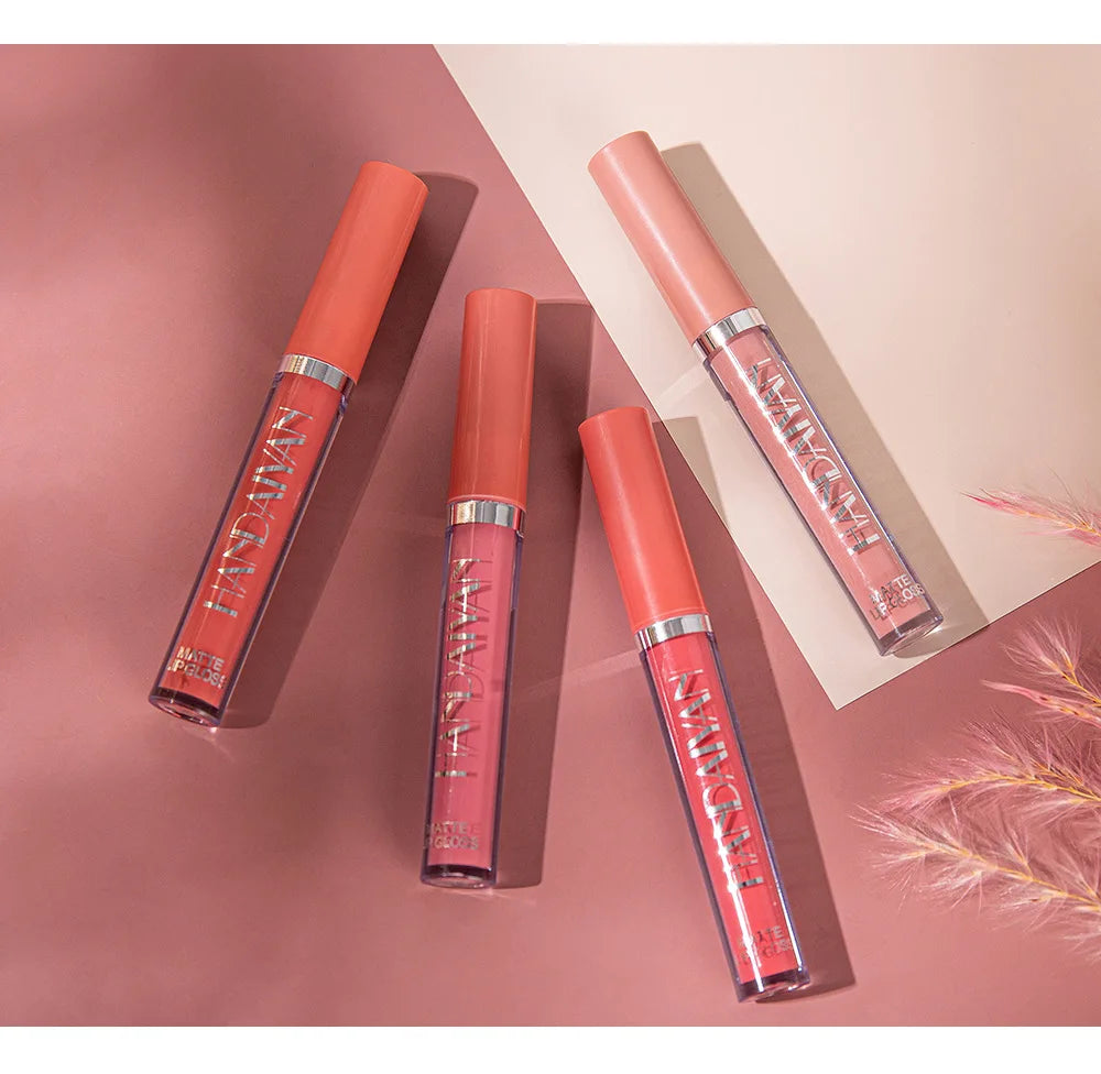 Handaiyan 12 culori luciu de buze mat de lungă durată roșu nud ruj lichid mat rezistent la apă