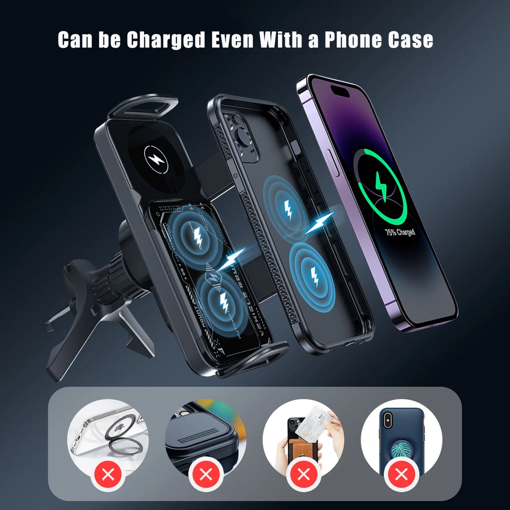 Încărcător wireless auto, suport pliabil pentru ecran, încărcare rapidă , suport pentru telefon